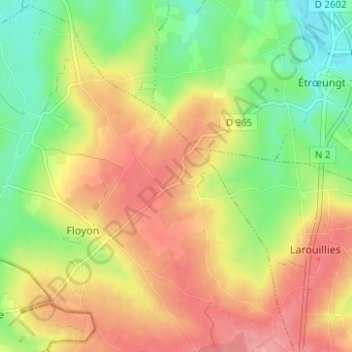 Le Plouy topographic map, elevation, terrain