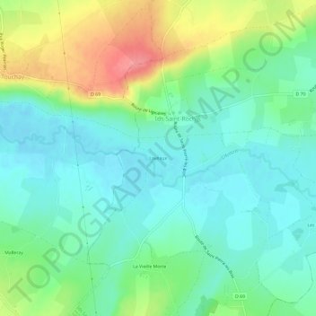 Laveaux topographic map, elevation, terrain