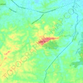 Siparia topographic map, elevation, terrain
