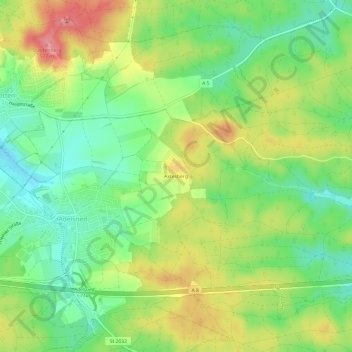 Axtesberg topographic map, elevation, terrain