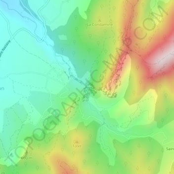 Combe d'Oyans topographic map, elevation, terrain
