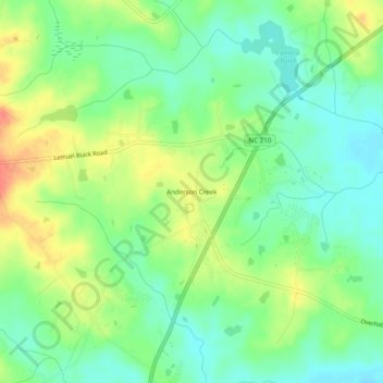 Anderson Creek topographic map, elevation, terrain
