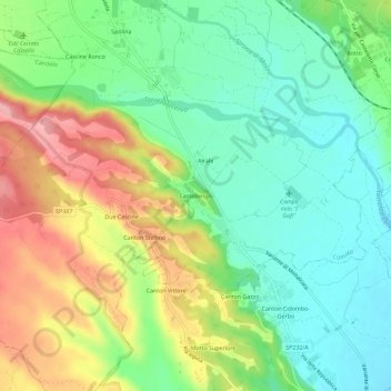 Castellengo topographic map, elevation, terrain