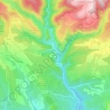 Lacombe topographic map, elevation, terrain