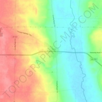 Rowsburg topographic map, elevation, terrain