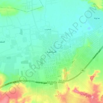 Al Muzahimiyah topographic map, elevation, terrain