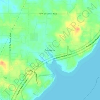 Twin Harbor topographic map, elevation, terrain
