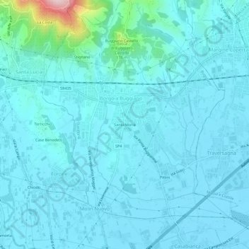 Santa Maria topographic map, elevation, terrain