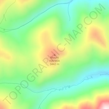 Mount KIA/MIA topographic map, elevation, terrain