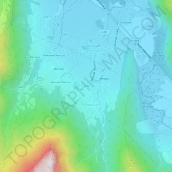 Loche topographic map, elevation, terrain