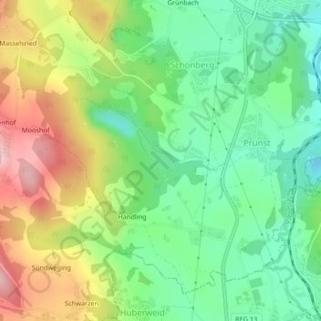 Wildtier topographic map, elevation, terrain