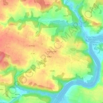 Saint-Cornély topographic map, elevation, terrain