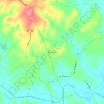Prospect topographic map, elevation, terrain