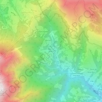 Scullera topographic map, elevation, terrain