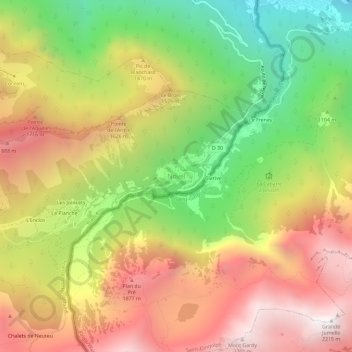 Novel topographic map, elevation, terrain
