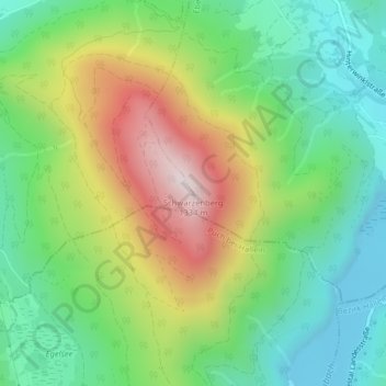 Schwarzenberg topographic map, elevation, terrain