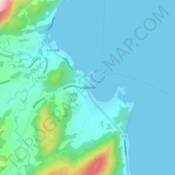 Selbekken topographic map, elevation, terrain