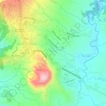 Grosse Roche topographic map, elevation, terrain