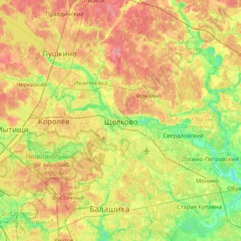 Shchyolkovo topographic map, elevation, terrain