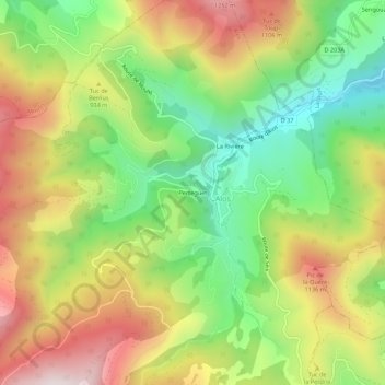 Perteguet topographic map, elevation, terrain