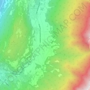 Vigo Cavedine topographic map, elevation, terrain