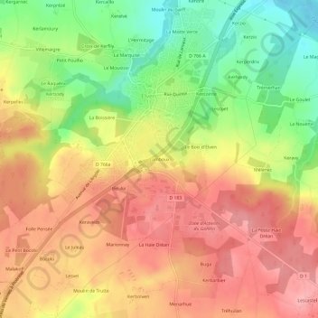 Lamboux topographic map, elevation, terrain