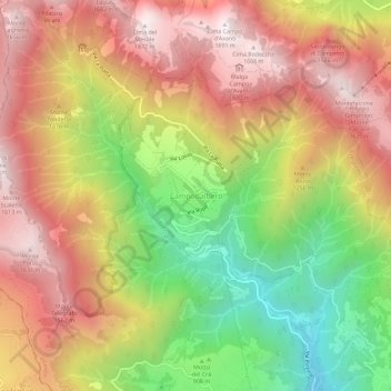Campodalbero topographic map, elevation, terrain