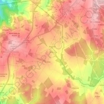 Bruma topographic map, elevation, terrain