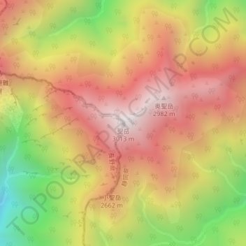 Mount Hijiri topographic map, elevation, terrain