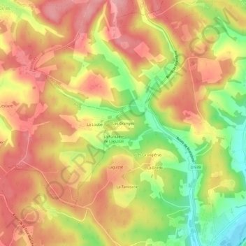 Les Granges topographic map, elevation, terrain