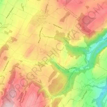 Sottens topographic map, elevation, terrain