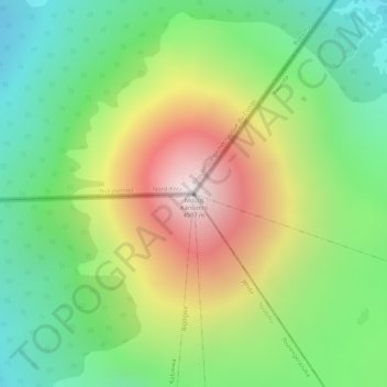 Mount Karisimbi topographic map, elevation, terrain