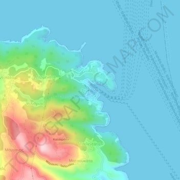 Fiskardo topographic map, elevation, terrain