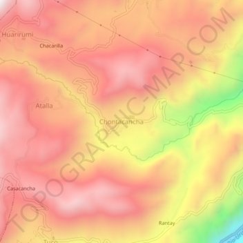 Chontacancha topographic map, elevation, terrain