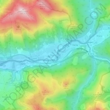 Narvarte topographic map, elevation, terrain