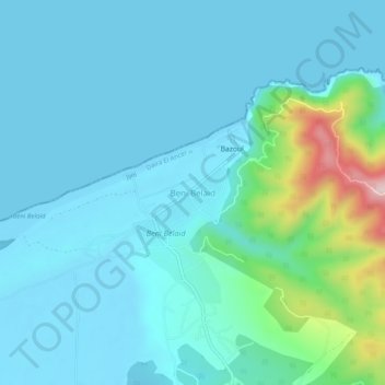 Beni Belaid topographic map, elevation, terrain