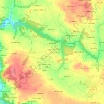 La Basse Ronde topographic map, elevation, terrain