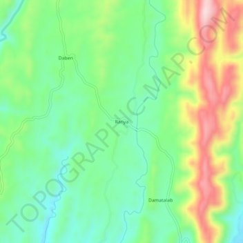 Ranya topographic map, elevation, terrain