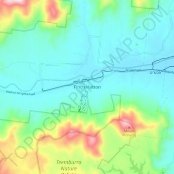 Finch Hatton topographic map, elevation, terrain