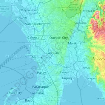 San Juan topographic map, elevation, terrain