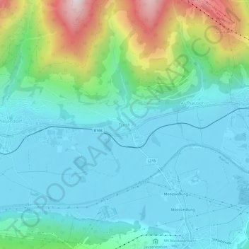 Fürth topographic map, elevation, terrain