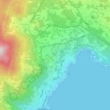 Pobri topographic map, elevation, terrain