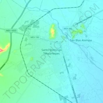 Santo Domingo Tehuantepec topographic map, elevation, terrain