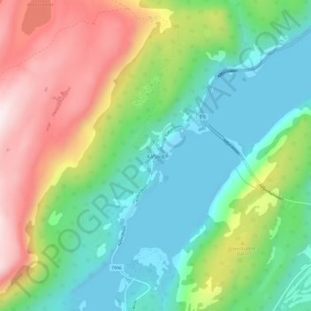 Kåfjord topographic map, elevation, terrain