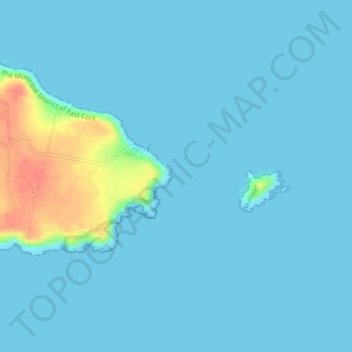 Knockadoon Head topographic map, elevation, terrain