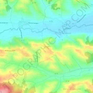 La Lune topographic map, elevation, terrain