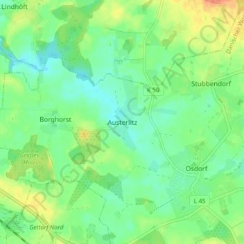Austerlitz topographic map, elevation, terrain