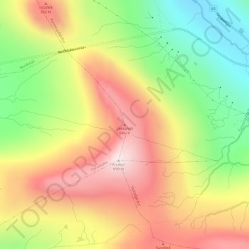 Lokkafelli topographic map, elevation, terrain