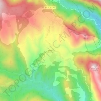 Buerba topographic map, elevation, terrain