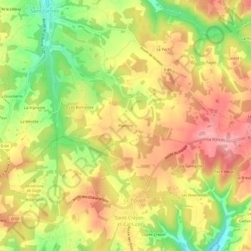 Plamont topographic map, elevation, terrain